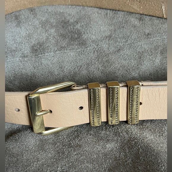 J. Crew Leather Belt Gold Hardware with Rhinestones XS - Picture 2 of 9